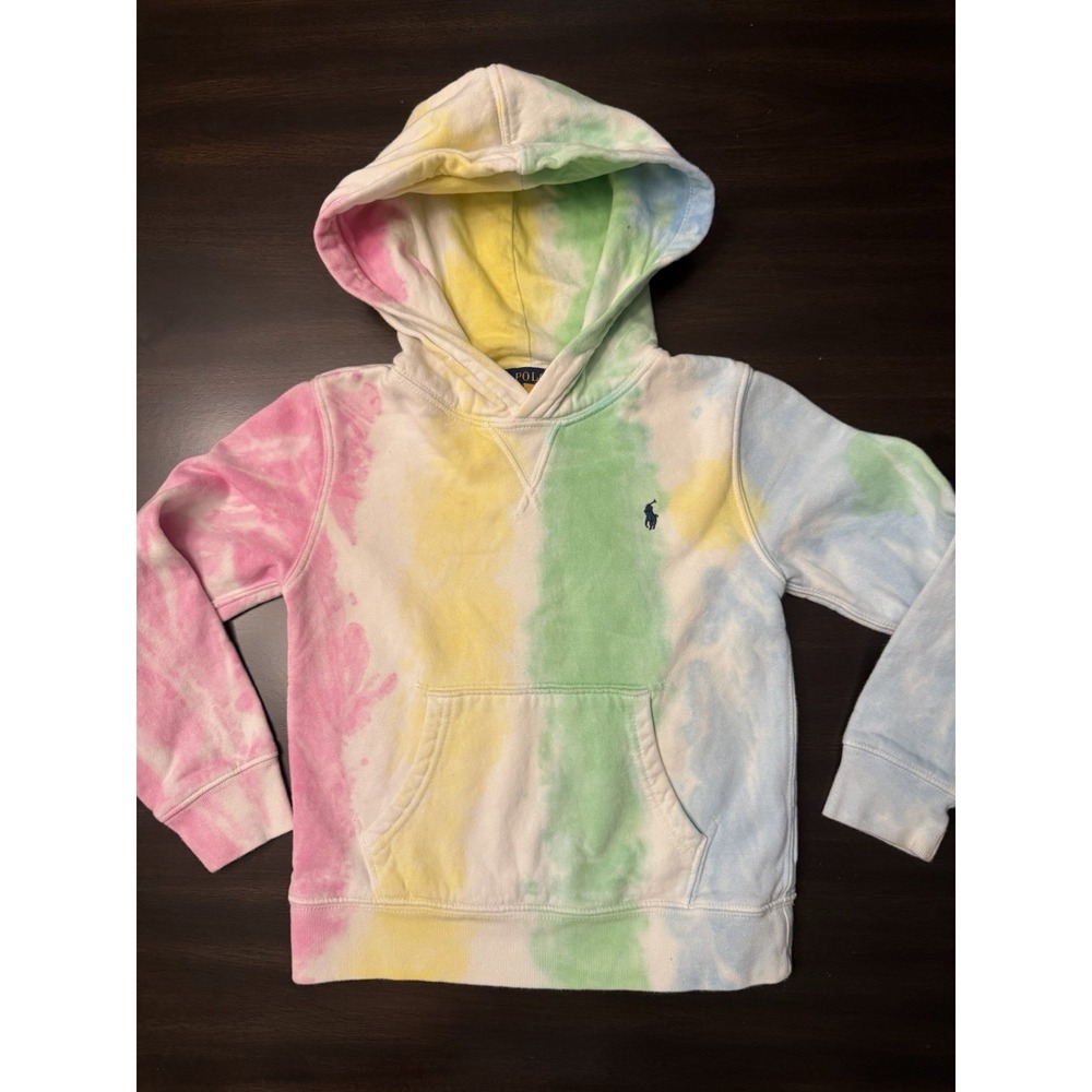 Polo Ralph Lauren Kids Unisex Tie-dye Sweater Hoodie Multicolor size 5